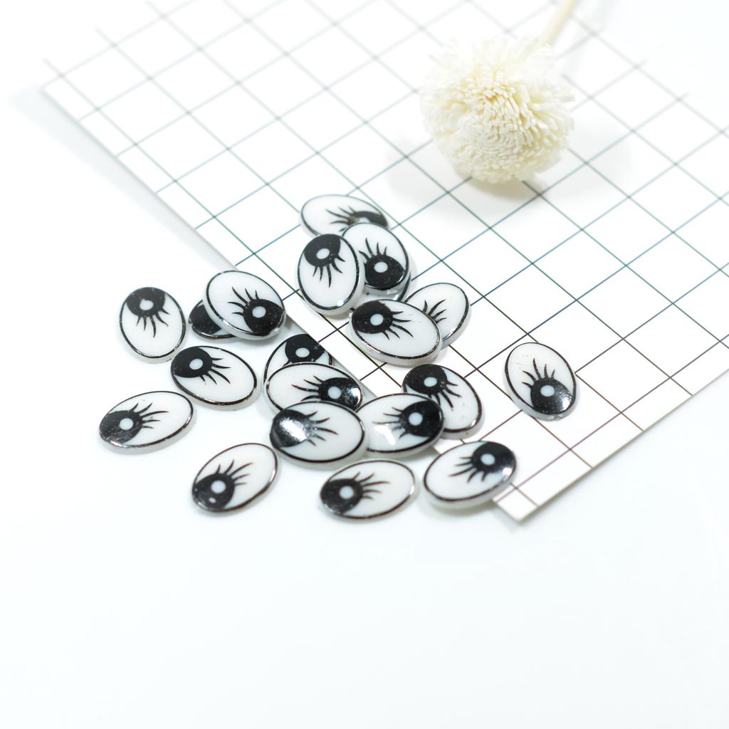 Art Craft Eyes - Platte ovale cartoonogen van plastic, platte