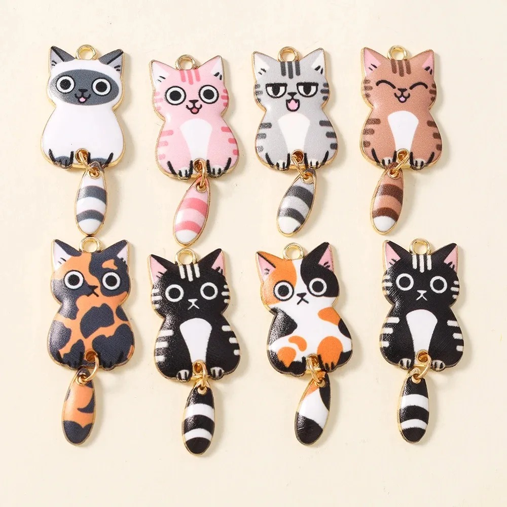 Art Craft Resin - 10 Stuks 16×39mm Leuke Cartoon Kat