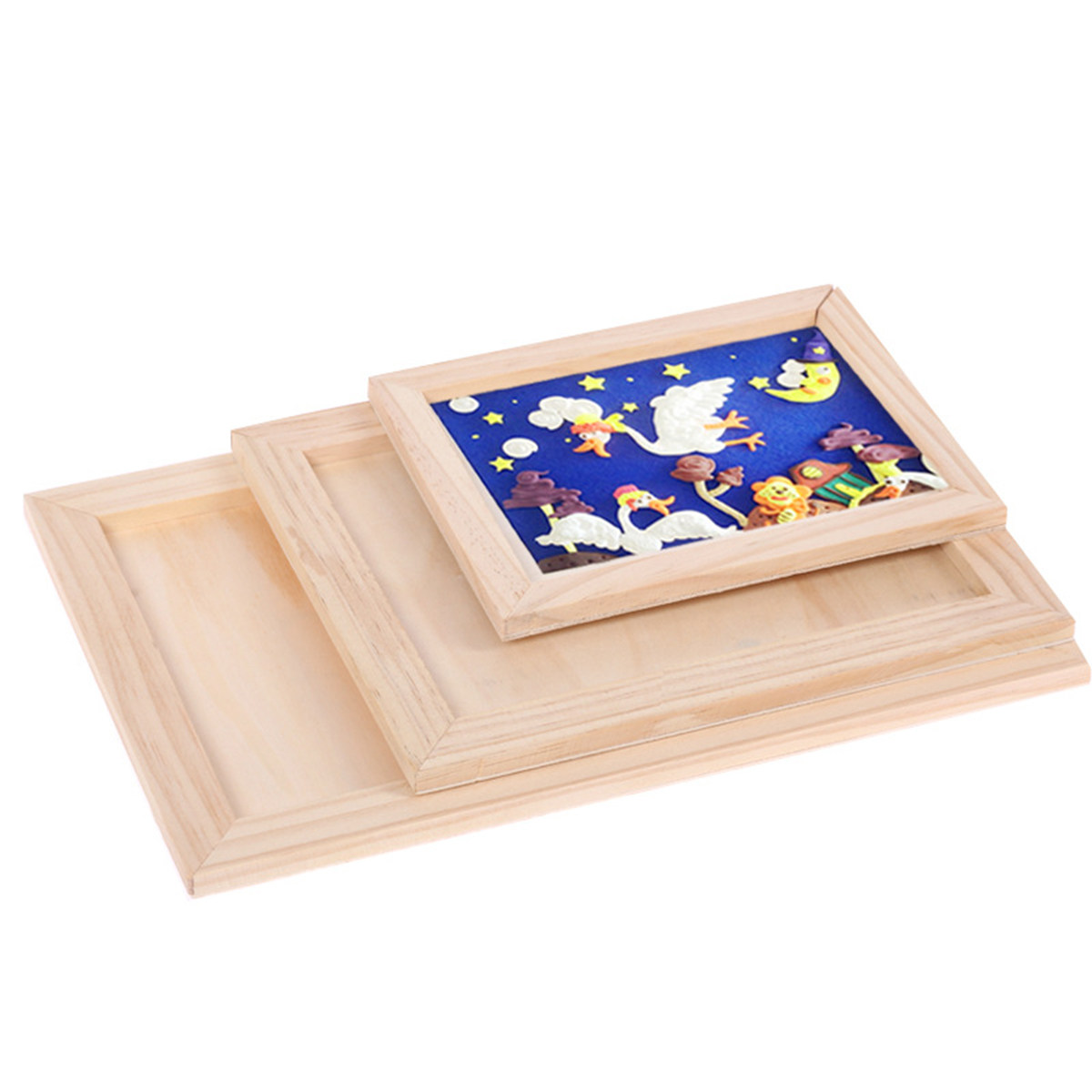 Art Craft Wood - 2 stuks blanco houten schilderijframeset mini