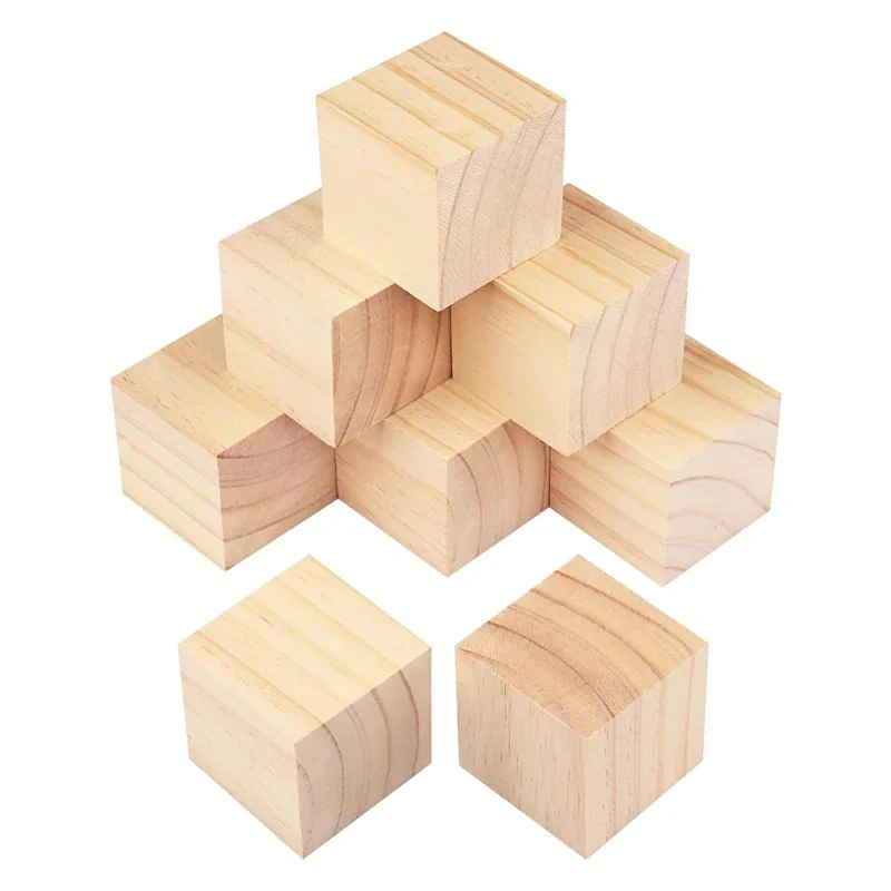 Art Craft 2 Year Olds - 1-5cm natuurlijke blanco houten blokken, onafgewerkte