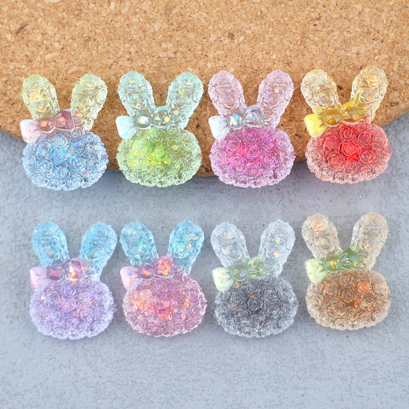 Art Craft Resin - 5 stuks 18*25mm Lichtgevende Verloopkleur Konijnenhars