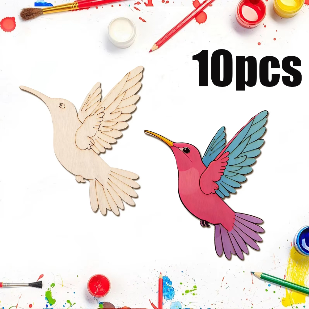 Art Craft Wood - 10 stuks onafgewerkte houten dieren- en