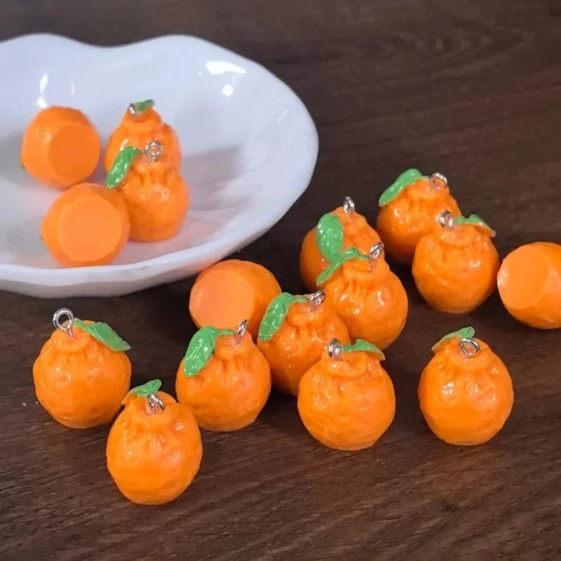 Art Craft Resin - 10 Stuks 3D Simulatie Dekopon Mandarijn