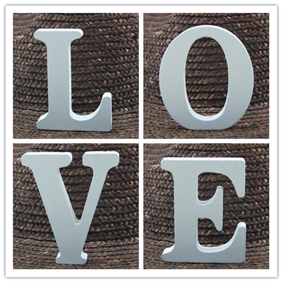 Letter S Art Craft - 1Pc 8Cm Witte Houten Brief Engels