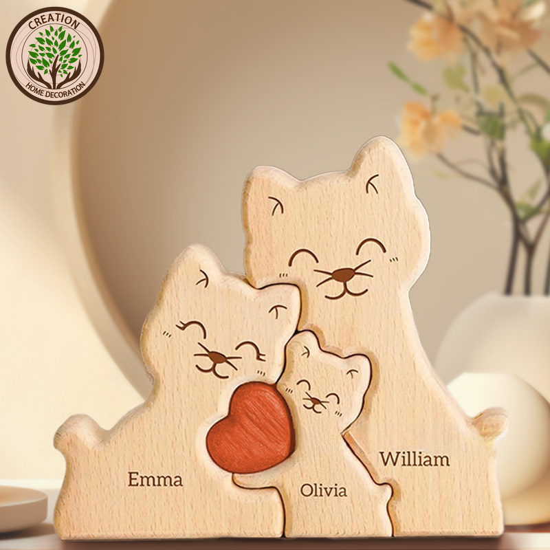 Art Craft 2 Year Olds - Houten Kat Art Puzzel Warme Familie