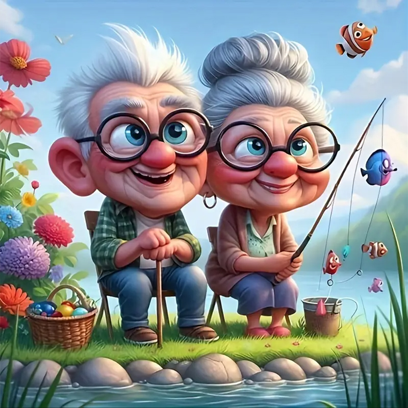 Grootouders Vissen Diamond Pai - Art Craft Website recensie en prijs