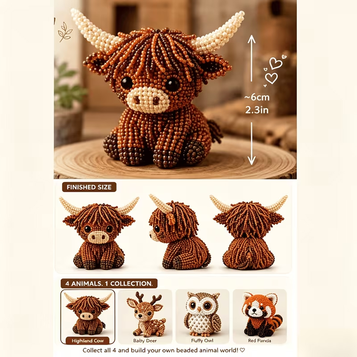 Mini 3D-dierenset met kralen,  - Art Craft Website recensie en prijs